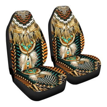 INSTANTARTS Fashion Tribal Navajo Design калъфи за автомобилни седалки за жени Комплект аксесоари за момичета от 2 меки калъфа за предни седалки