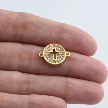 4 Χρώματα Χρυσός Στρογγυλός Σταυρός Σύνδεσμοι Γούρια Αξεσουάρ για Γυναίκες Ανδρικά Βραχιόλια Κολιέ Making Christian Jewelry Findings