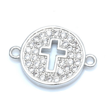 4 Χρώματα Χρυσός Στρογγυλός Σταυρός Σύνδεσμοι Γούρια Αξεσουάρ για Γυναίκες Ανδρικά Βραχιόλια Κολιέ Making Christian Jewelry Findings