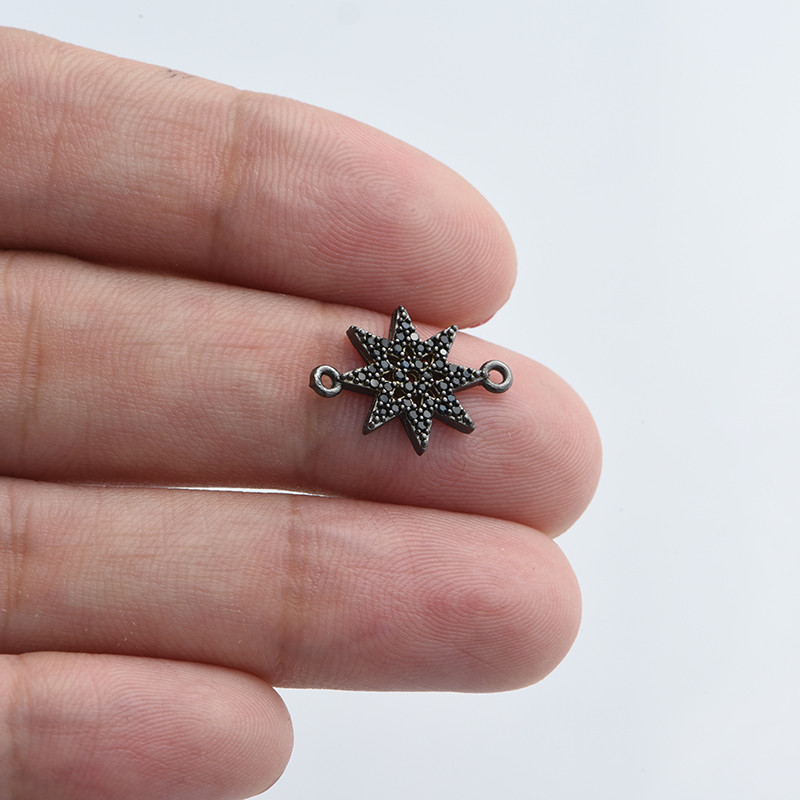 16*12mm fekete köbös cirkónium csillag medálok medálok kiegészítők barkács kézzel készített ékszer karkötő nyaklánc készítéséhez