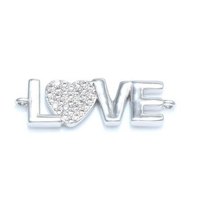 Bakar CZ Infinity Shape 8 slova Charm Connectors Dodaci za žene Narukvica Ogrlica Diy Ručno izrađeni poklon Izrada nakita