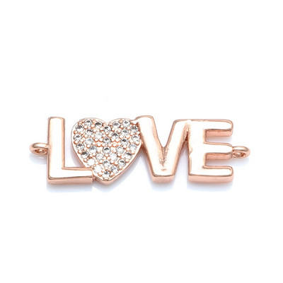 Bakar CZ Infinity Shape 8 slova Charm Connectors Dodaci za žene Narukvica Ogrlica Diy Ručno izrađeni poklon Izrada nakita