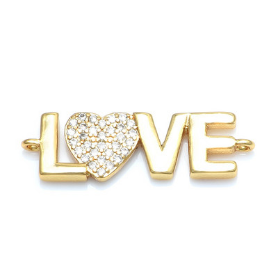 Bakar CZ Infinity Shape 8 slova Charm Connectors Dodaci za žene Narukvica Ogrlica Diy Ručno izrađeni poklon Izrada nakita