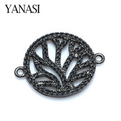 Crno drvo života šarm konektor dodaci za žene DIY nakit nalazi narukvica ogrlica naušnice izrada