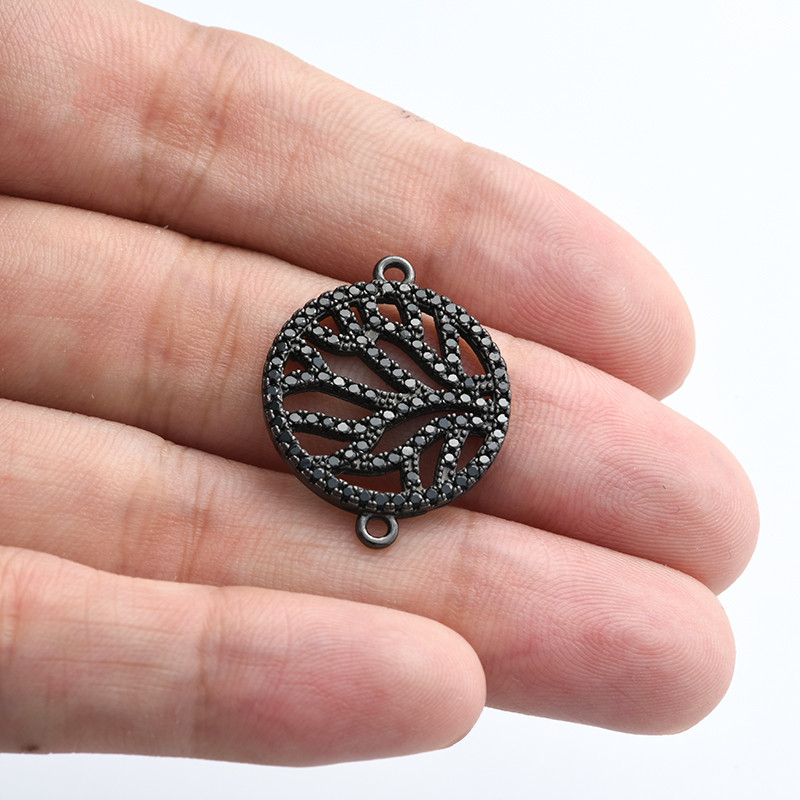 Crno drvo života šarm konektor dodaci za žene DIY nakit nalazi narukvica ogrlica naušnice izrada