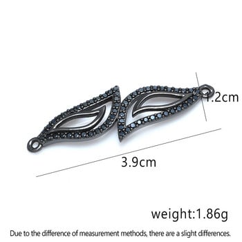 Μαύρος σύνδεσμοι γοητείας Copper Cubic Zirconia Jewelry Findings Supplies Accessories For DIY Bracelet Jewelry Making