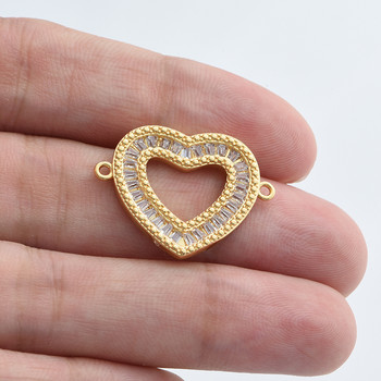 4 Χρώματα Gold Sliver Love Heart Connector Κόσμημα DIY βραχιόλι για γυναίκες εραστές Χειροποίητο τυχερό δώρο γενεθλίων Χονδρική