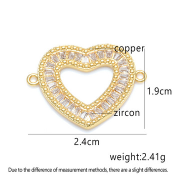 4 Χρώματα Gold Sliver Love Heart Connector Κόσμημα DIY βραχιόλι για γυναίκες εραστές Χειροποίητο τυχερό δώρο γενεθλίων Χονδρική