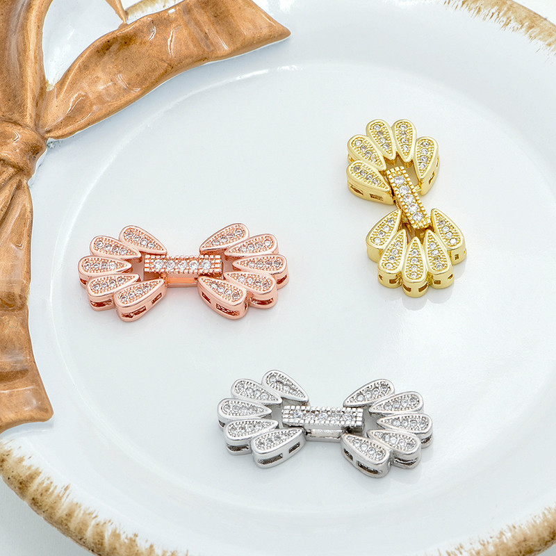 Aksessuaarid ehete jaoks, tsirkoonist lilled, klambrid, pandlad käevõrude jaoks kaelakeed, ehted.