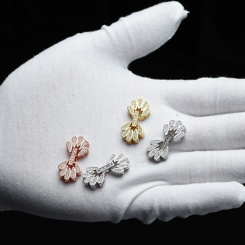 Aksessuaarid ehete jaoks, tsirkoonist lilled, klambrid, pandlad käevõrude jaoks kaelakeed, ehted.