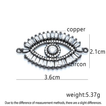 New Shiny Large Greece Evil Eye Charms Connector Accessories for Jewelry Bracelet Making DIY Woman Man Handmade Jewelry Gift