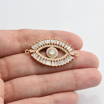 New Shiny Large Greece Evil Eye Charms Connector Accessories for Jewelry Bracelet Making DIY Woman Man Handmade Jewelry Gift