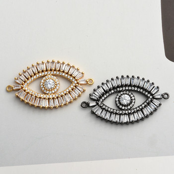 New Shiny Large Greece Evil Eye Charms Connector Accessories for Jewelry Bracelet Making DIY Woman Man Handmade Jewelry Gift