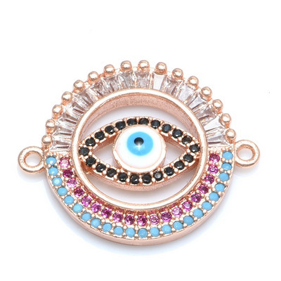 Нов лъскав голям Гърция Evil Eye Charms Конектор Аксесоари за изработка на бижута Гривна Направи си сам Жена Мъж Ръчно изработени бижута Подарък