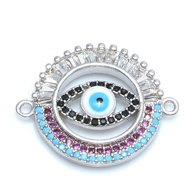 Нов лъскав голям Гърция Evil Eye Charms Конектор Аксесоари за изработка на бижута Гривна Направи си сам Жена Мъж Ръчно изработени бижута Подарък