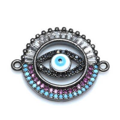 Нов лъскав голям Гърция Evil Eye Charms Конектор Аксесоари за изработка на бижута Гривна Направи си сам Жена Мъж Ръчно изработени бижута Подарък