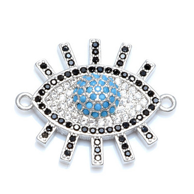 Нов лъскав голям Гърция Evil Eye Charms Конектор Аксесоари за изработка на бижута Гривна Направи си сам Жена Мъж Ръчно изработени бижута Подарък