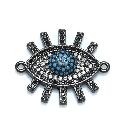 Нов лъскав голям Гърция Evil Eye Charms Конектор Аксесоари за изработка на бижута Гривна Направи си сам Жена Мъж Ръчно изработени бижута Подарък