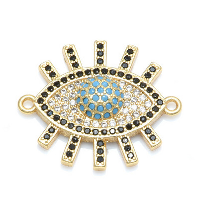 Нов лъскав голям Гърция Evil Eye Charms Конектор Аксесоари за изработка на бижута Гривна Направи си сам Жена Мъж Ръчно изработени бижута Подарък