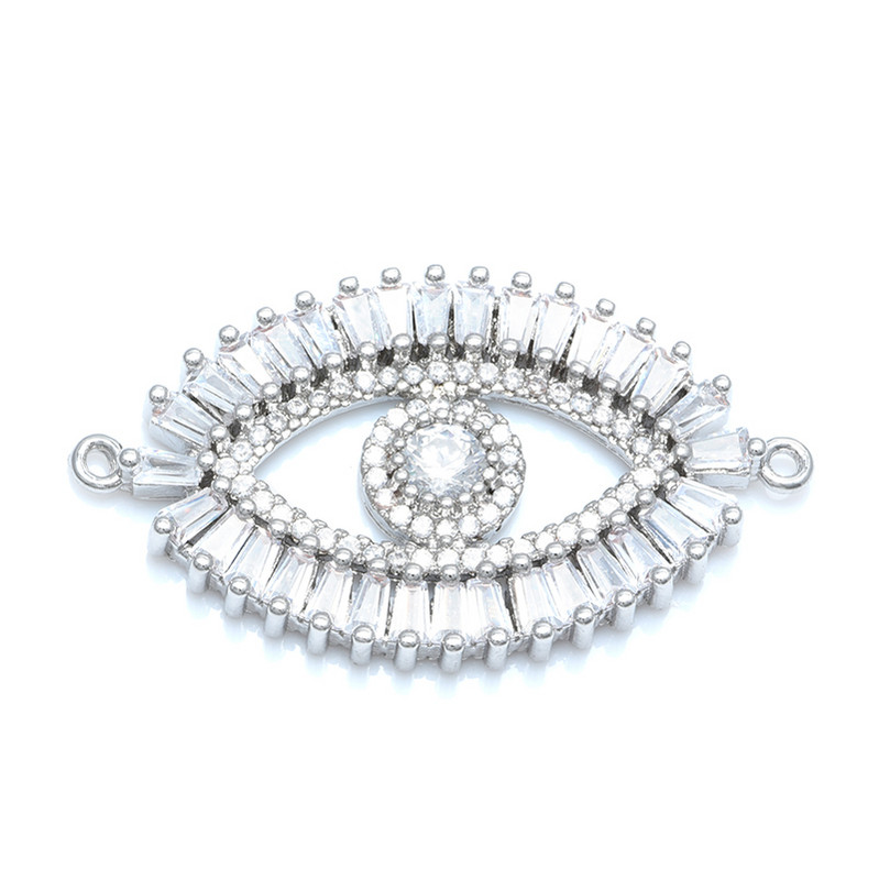 Нов лъскав голям Гърция Evil Eye Charms Конектор Аксесоари за изработка на бижута Гривна Направи си сам Жена Мъж Ръчно изработени бижута Подарък