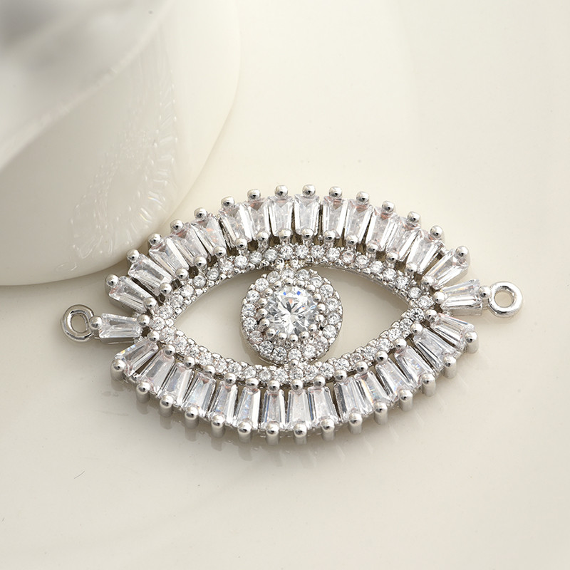 Нов лъскав голям Гърция Evil Eye Charms Конектор Аксесоари за изработка на бижута Гривна Направи си сам Жена Мъж Ръчно изработени бижута Подарък