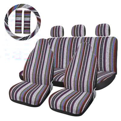 X Autohaux Presvlake za autosjedalice Cijeli set Zaštitna navlaka za automobilska sjedala u etničkom stilu Presvlake za automobilska sjedala Univerzalne u godišnjim dobima