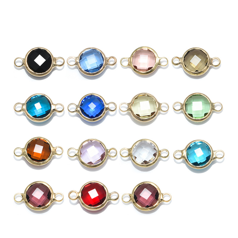 10 bucăți 15 culori Conectori de cristal Charms Accesorii pandantiv pentru realizarea de bijuterii DIY Colier Cercei Constatări