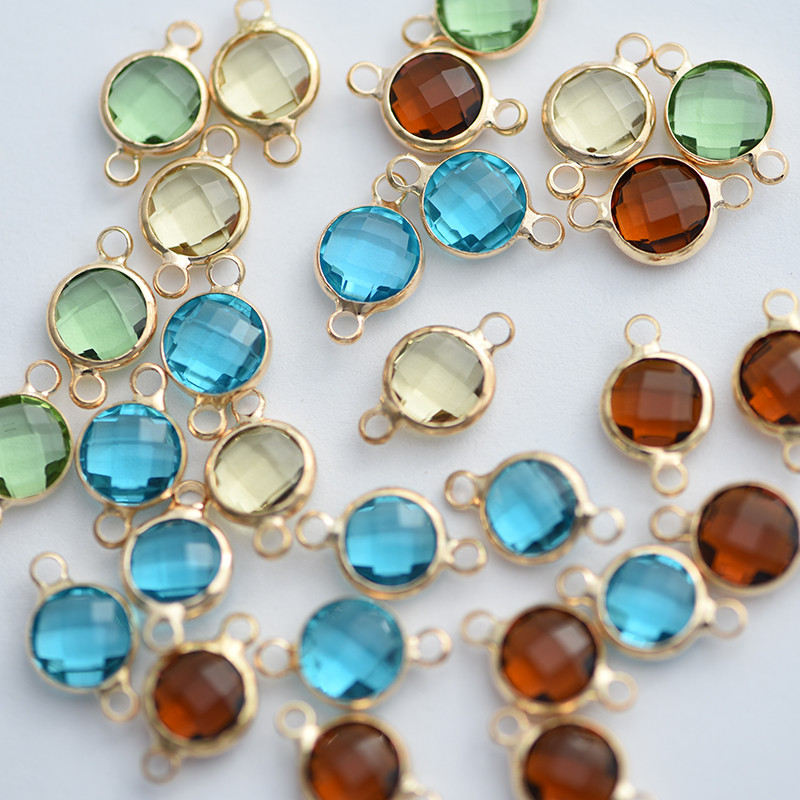 10 bucăți 15 culori Conectori de cristal Charms Accesorii pandantiv pentru realizarea de bijuterii DIY Colier Cercei Constatări