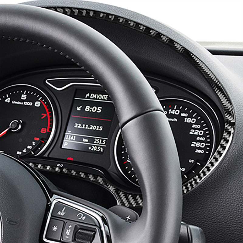 Autó Sebességmérő Keret Fényszóró Kapcsoló Panel Műszerfal Díszítés Szénszálas matrica Autós tartozékok Audi A3 S3 RS3 8V 2013-2019