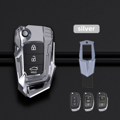 Alloy Car Key Fob Cover Case Držač за Hyundai Sonata Creta Ix25 Ix35 Ix45 I10 I20 I30 I40 Tucson Elantra Santa Fe Аксесоари