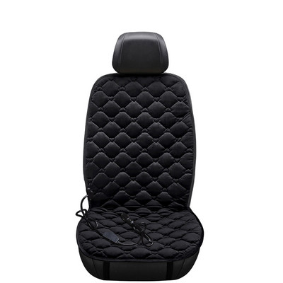 Új 12V fűtött fekete plüss autós üléshuzat párna téli fűtés melegítő szabályozó hőmérséklet elektromos fűtő ülés párna