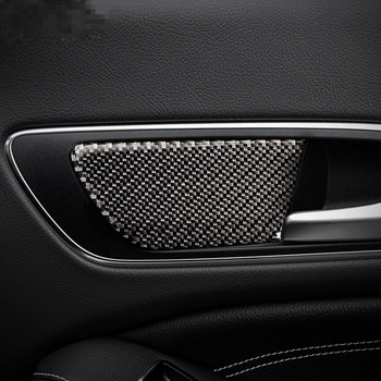 Бутони за врати на кола от въглеродни влакна Тапицерия на капака на панела за регулиране на седалката 2 бр. За Mercedes Benz GLA X156 CLA C117 AB Class 2011-2018
