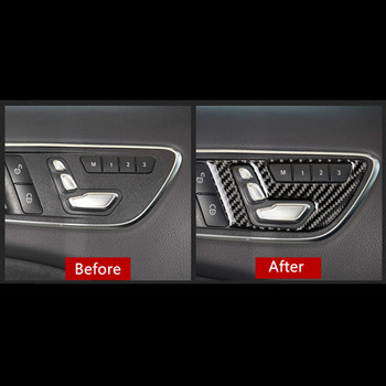 Κουμπιά από ανθρακονήματα πόρτας αυτοκινήτου Ρύθμιση καθίσματος Κάλυμμα πάνελ 2 τμχ Για Mercedes Benz GLA X156 CLA C117 AB Class 2011-2018