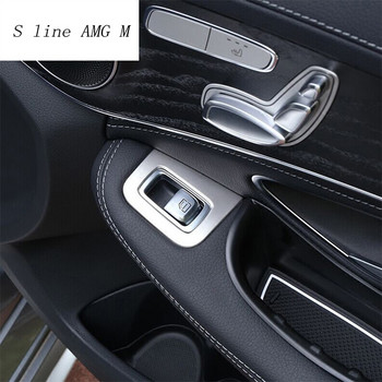 Κάλυμμα πάνελ διακόπτη κουμπιού ανύψωσης παραθύρου στυλ αυτοκινήτου Αυτοκόλλητα επένδυση Για Mercedes Benz C Class W205 GLC X253 Auto Accessories LHD RHD