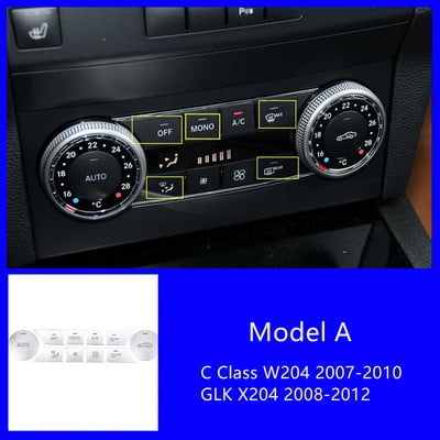 Autós középkonzol klíma CD panel gomb flitter matrica szegély Mercedes Benz C osztály W204 GLK X204 tartozékokhoz