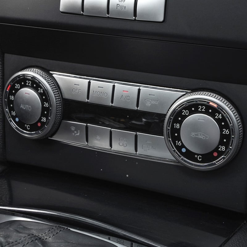 Autós középkonzol klíma CD panel gomb flitter matrica szegély Mercedes Benz C osztály W204 GLK X204 tartozékokhoz