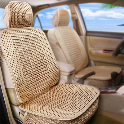 Калъфи за автомобилни седалки KANGLIDA за автомобилни седалки Ръчно тъкани калъфи за предни столчета от ледена коприна Лятна универсална възглавница за столчета за кола 1 брой