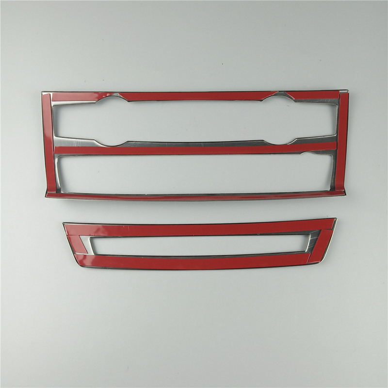 Черна централна конзола Обем на климатика CD рамка Декорация на капака за BMW X5 E70 X6 E71 2008-2014 неръждаема стомана