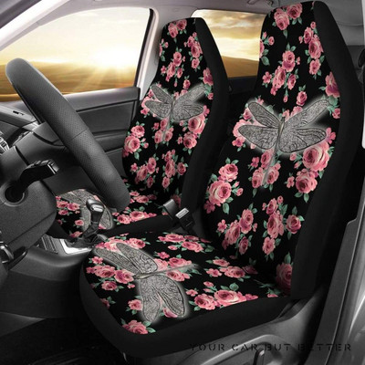 Калъфи за автомобилни седалки Flower Roses 210902, пакет от 2 универсални предпазни калъфа за предни седалки