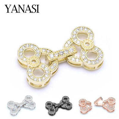 Κούμπωμα για ευρήματα κοσμημάτων Making DIY Pearls βραχιόλι Κολιέ κουμπώματα Micro Pave Zircon Rhinestone Χαλκός μέταλλο