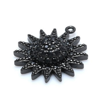 Black Sun Flower Charms Μενταγιόν Αξεσουάρ για Άνδρας Γυναικεία Σκουλαρίκια Κοσμήματα Κατασκευή κοσμημάτων ευρήματα