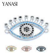 Luxus Evil Eye Connector Diy ékszer készítés Kiegészítők Réz cirkon strassz DIY kézzel készített férfi női karkötő
