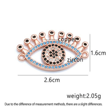 Πολυτελές Evil Eye Connector Diy κοσμήματα κατασκευής αξεσουάρ Χαλκός με ζιργκόν Rhinestone DIY Χειροποίητο αντρικό γυναικείο βραχιόλι