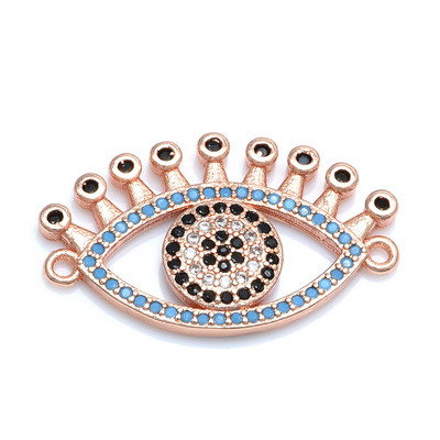 Luxus Evil Eye Connector Diy ékszer készítés Kiegészítők Réz cirkon strassz DIY kézzel készített férfi női karkötő