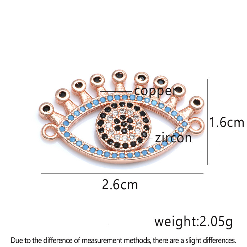 Luxus Evil Eye Connector Diy ékszer készítés Kiegészítők Réz cirkon strassz DIY kézzel készített férfi női karkötő