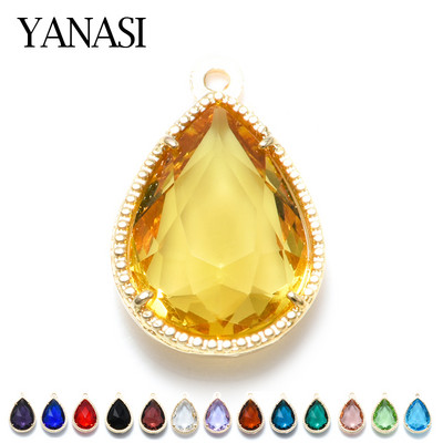 2 τεμάχια Teardrop Crystal Crystal Glass κρεμαστό κόσμημα αξεσουάρ για σκουλαρίκια Κολιέ Κοσμήματα ευρήματα Making KC επιχρυσωμένο