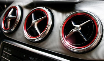 5PCS Декорация на пръстена на вентилационния отвор за Mercedes Benz W176 W246 C117 X156 AMG Auto Car Chromium Styling