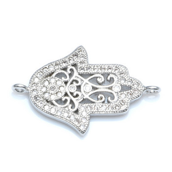 Σχήμα χεριού Fatima Hamsa Palm Connector Charms για βραχιόλια βραχιόλια κοσμήματα DIY Κατασκευή ανδρικών κοσμημάτων για γυναίκες