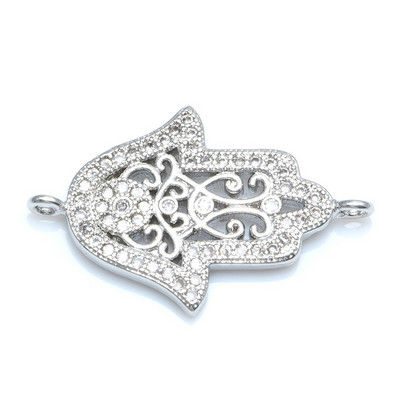 Kéz formájú Fatima Hamsa tenyér összekötő bűbáj karkötőhöz karkötőhöz Ékszer barkácsolás Női férfi ékszer készítés