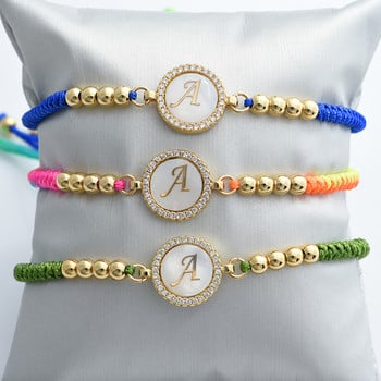 DIY Shell AZ 26 Initials Alphabet Letters Connector Charms για γυναίκες Ανδρικά χειροποίητα υλικά κατασκευής βραχιολιών